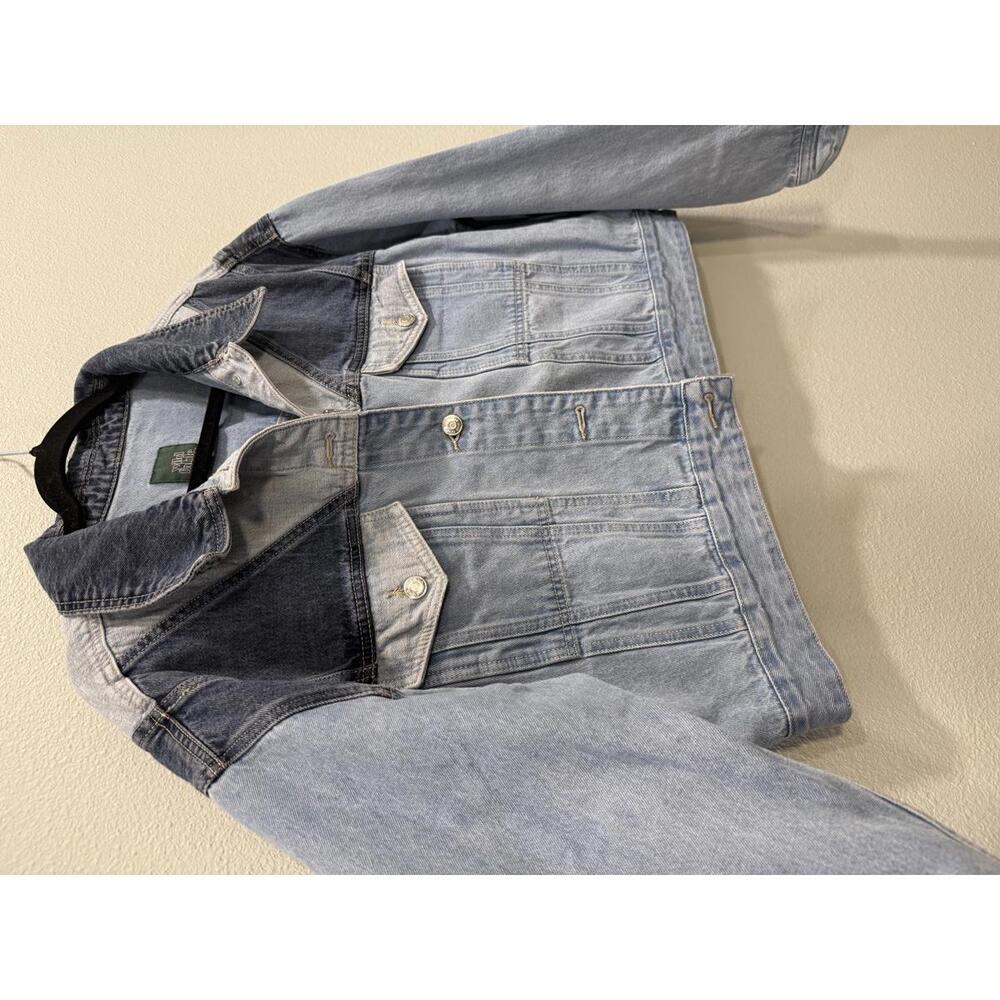 Wild Fable Patchwork Colorblock Cropped Denim Jac… - image 2